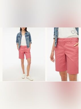 J. Crew Rose Pink Low-Rise Bermuda Chino Shorts size 2